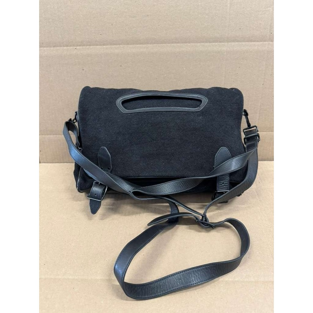 Theyskens' Theory Buckle Flap Leather Adjustable Satchel Messenger Bag Black